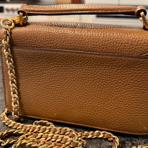 Tory Burch Britten Mini Top Handle Bag with Gold Accents chain strap - Picture 3 of 14